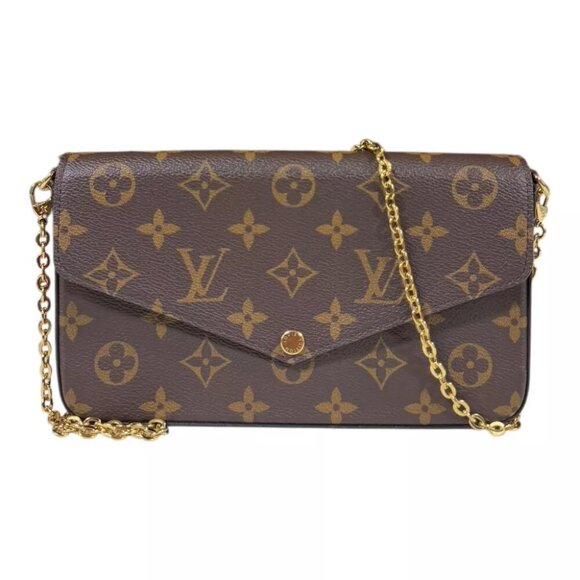 LOUIS VUITTON Shoulder Bag M81896 Monogram canvas Chain Pochette Felice used - Picture 1 of 10
